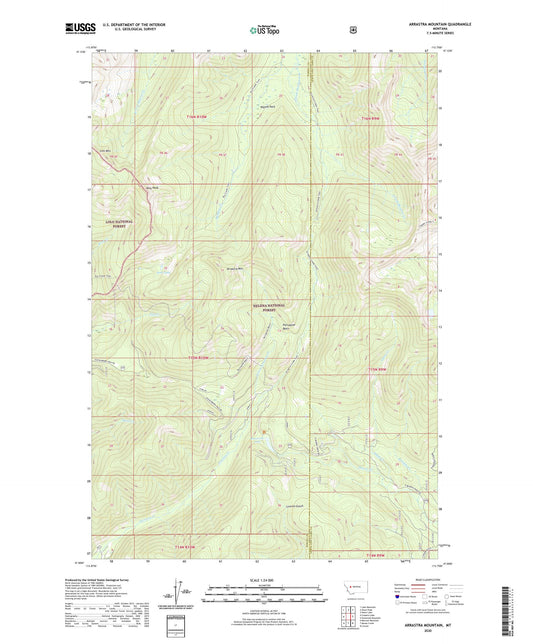 Arrastra Mountain Montana US Topo Map Image