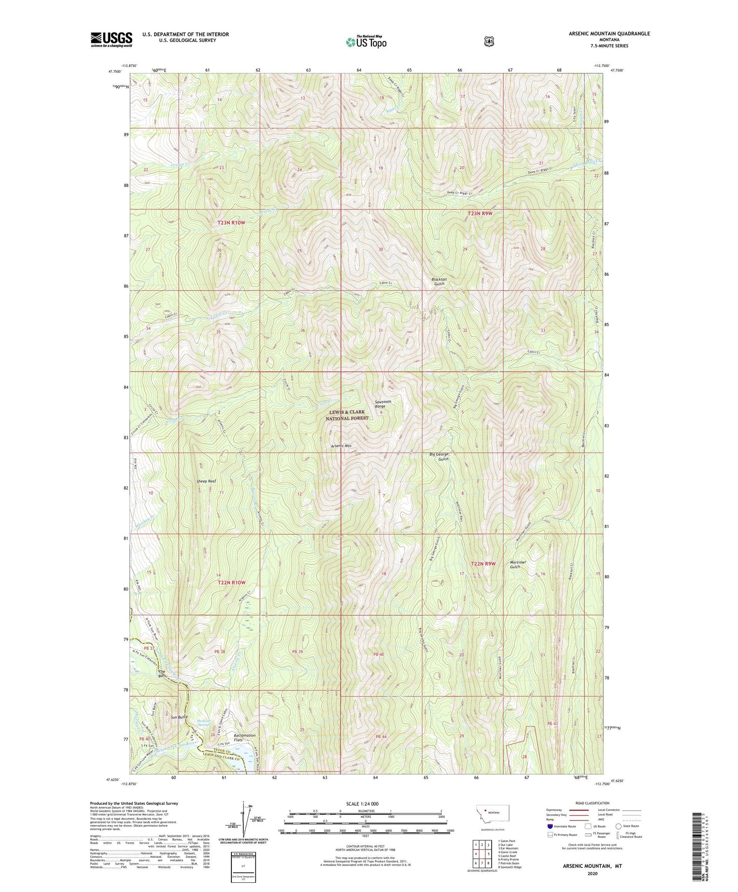 Arsenic Mountain Montana US Topo Map Image