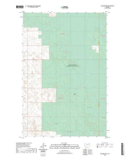Ash Creek East Montana US Topo Map Image