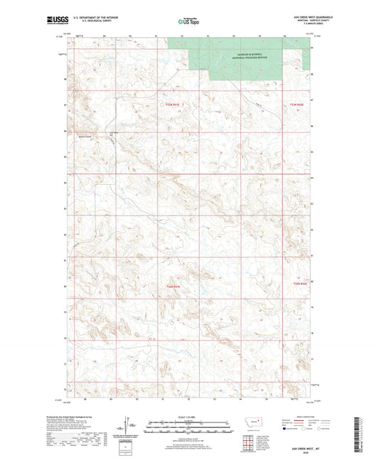 Ash Creek West Montana US Topo Map Image