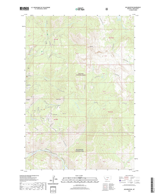 Ash Mountain Montana US Topo Map Image