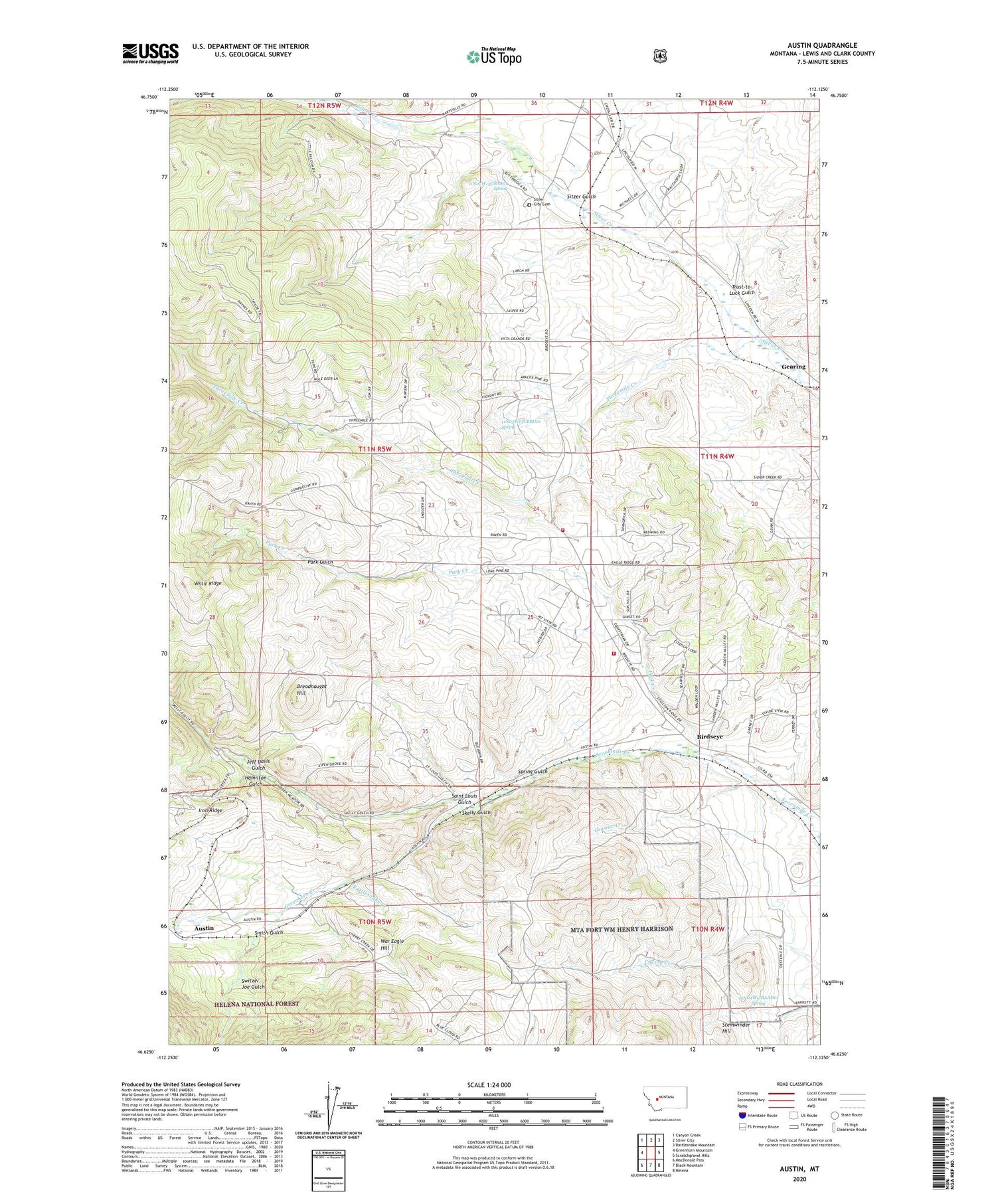 Austin Montana US Topo Map Image