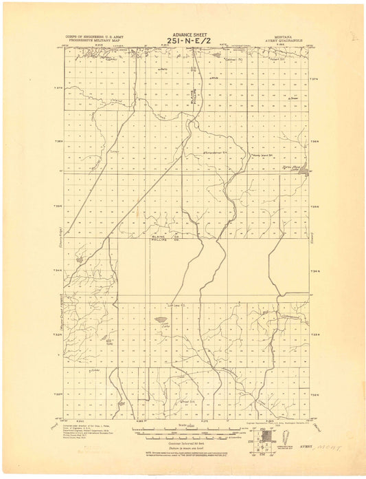 Historic 1920 Turner Montana 30'x30' Topo Map Image