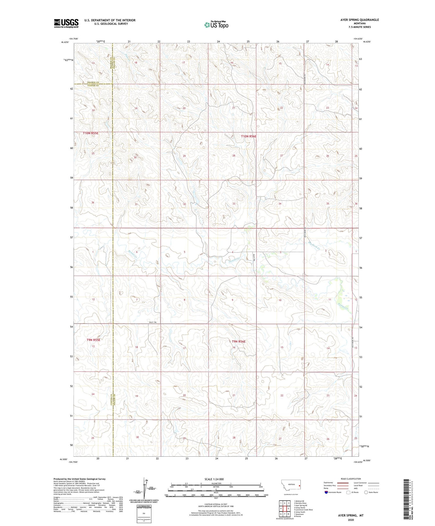 Ayer Spring Montana US Topo Map Image