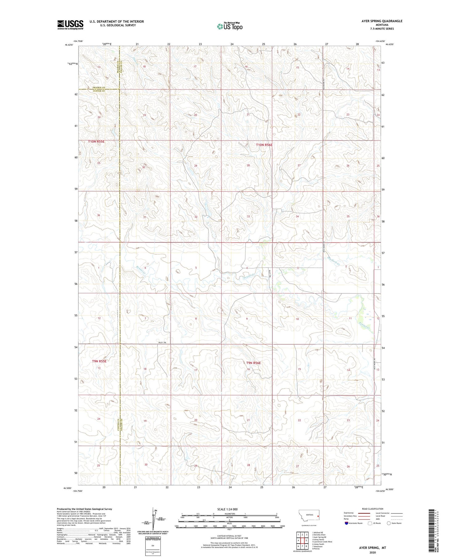 Ayer Spring Montana US Topo Map Image