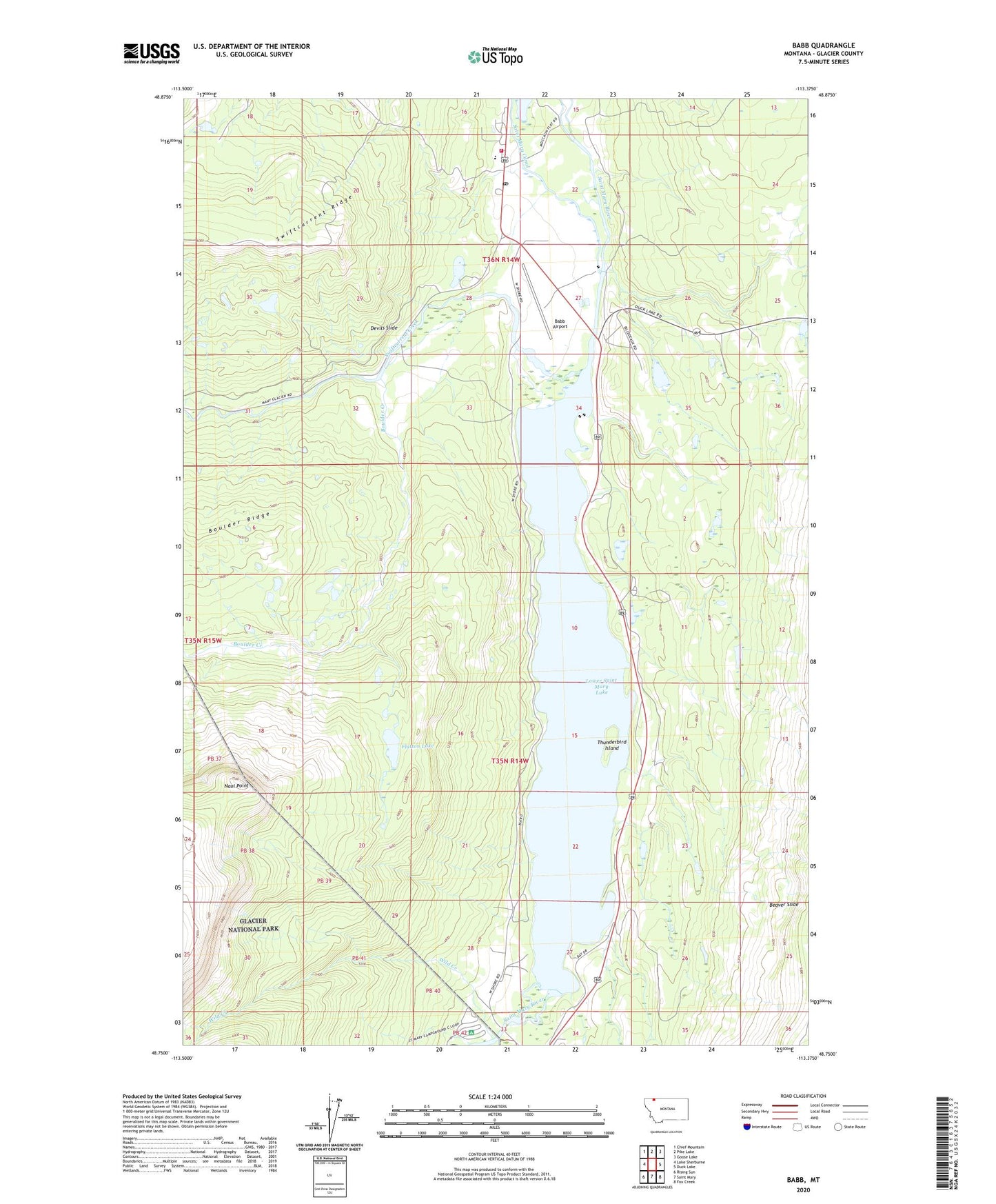 Babb Montana US Topo Map Image