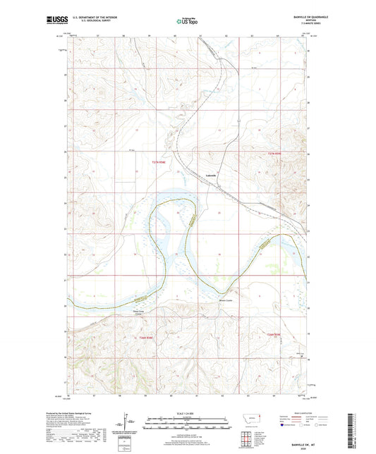 Bainville SW Montana US Topo Map Image