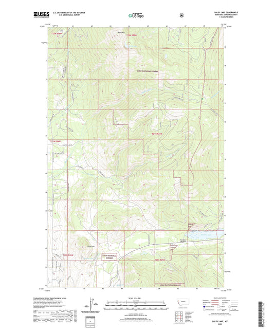 Baldy Lake Montana US Topo Map Image
