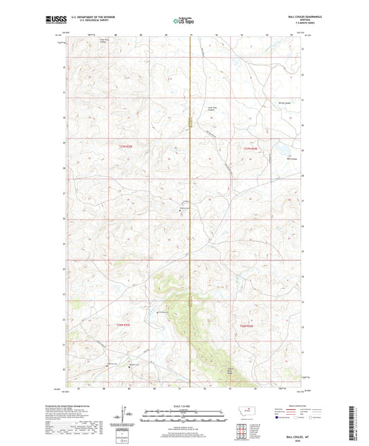 Ball Coulee Montana US Topo Map Image