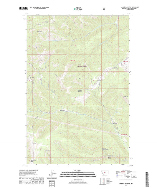 Bandbox Mountain Montana US Topo Map Image