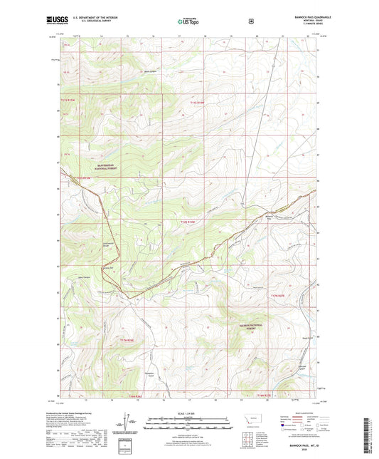 Bannock Pass Montana US Topo Map Image