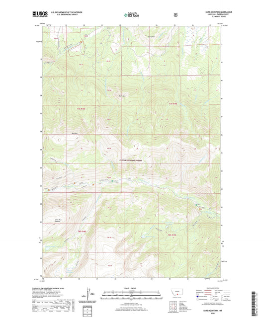 Bare Mountain Montana US Topo Map Image