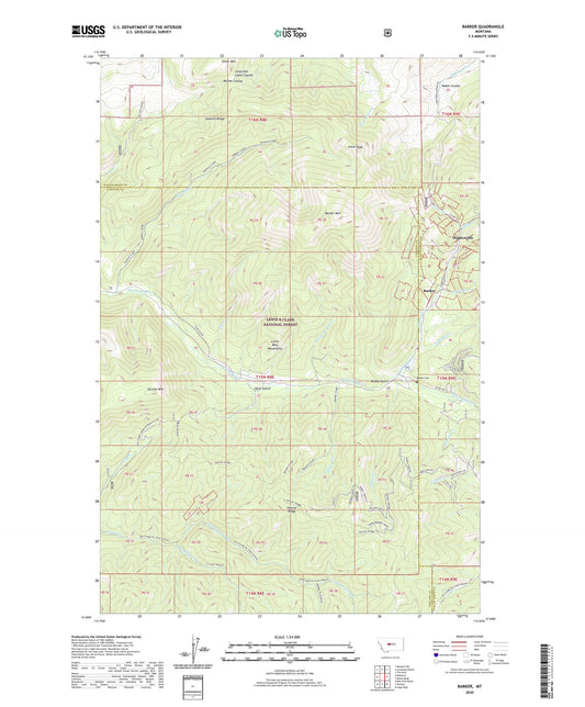 Barker Montana US Topo Map Image