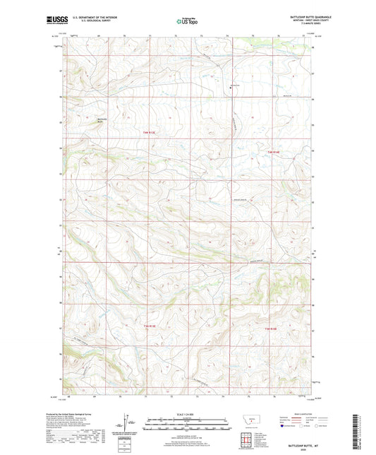 Battleship Butte Montana US Topo Map Image