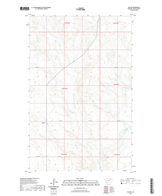 Baylor Montana US Topo Map Image