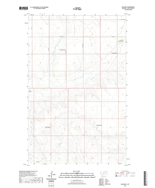 Baylor SE Montana US Topo Map Image