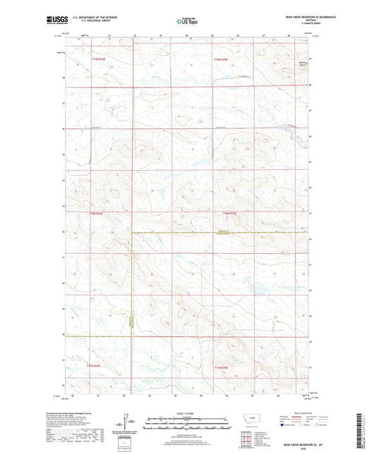 Bear Creek Reservoir SE Montana US Topo Map Image