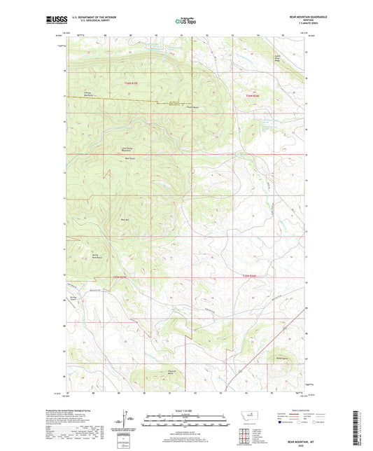 Bear Mountain Montana US Topo Map Image