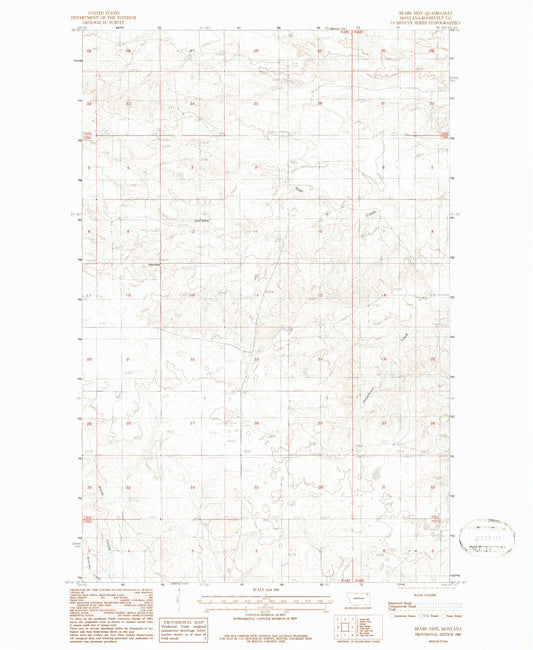Classic USGS Bears Nest Montana 7.5'x7.5' Topo Map Image