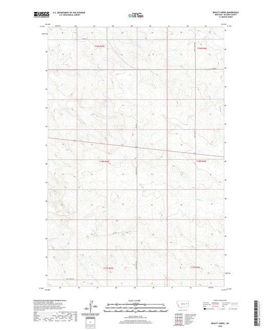 Beauty Creek Montana US Topo Map Image