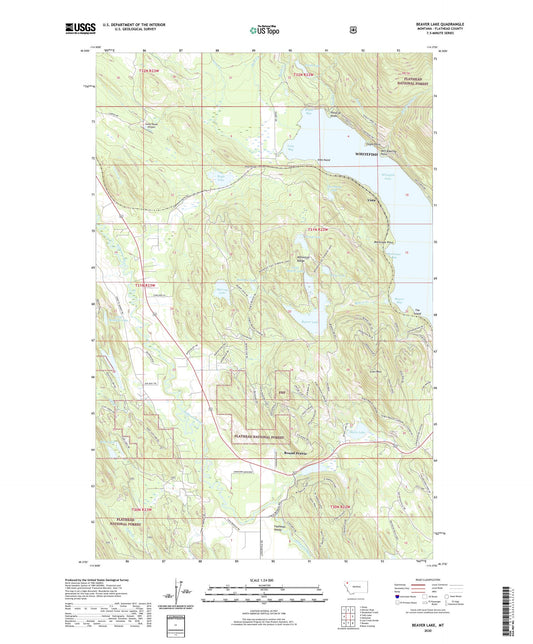 Beaver Lake Montana US Topo Map Image