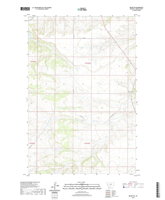 Becket NE Montana US Topo Map Image