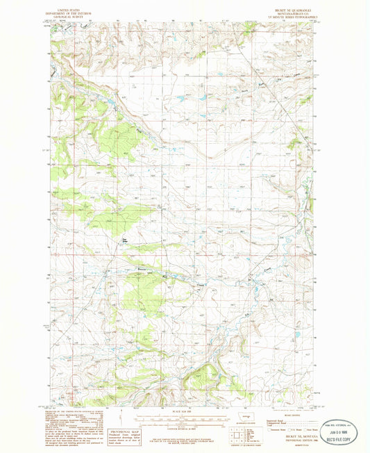 Classic USGS Becket NE Montana 7.5'x7.5' Topo Map Image