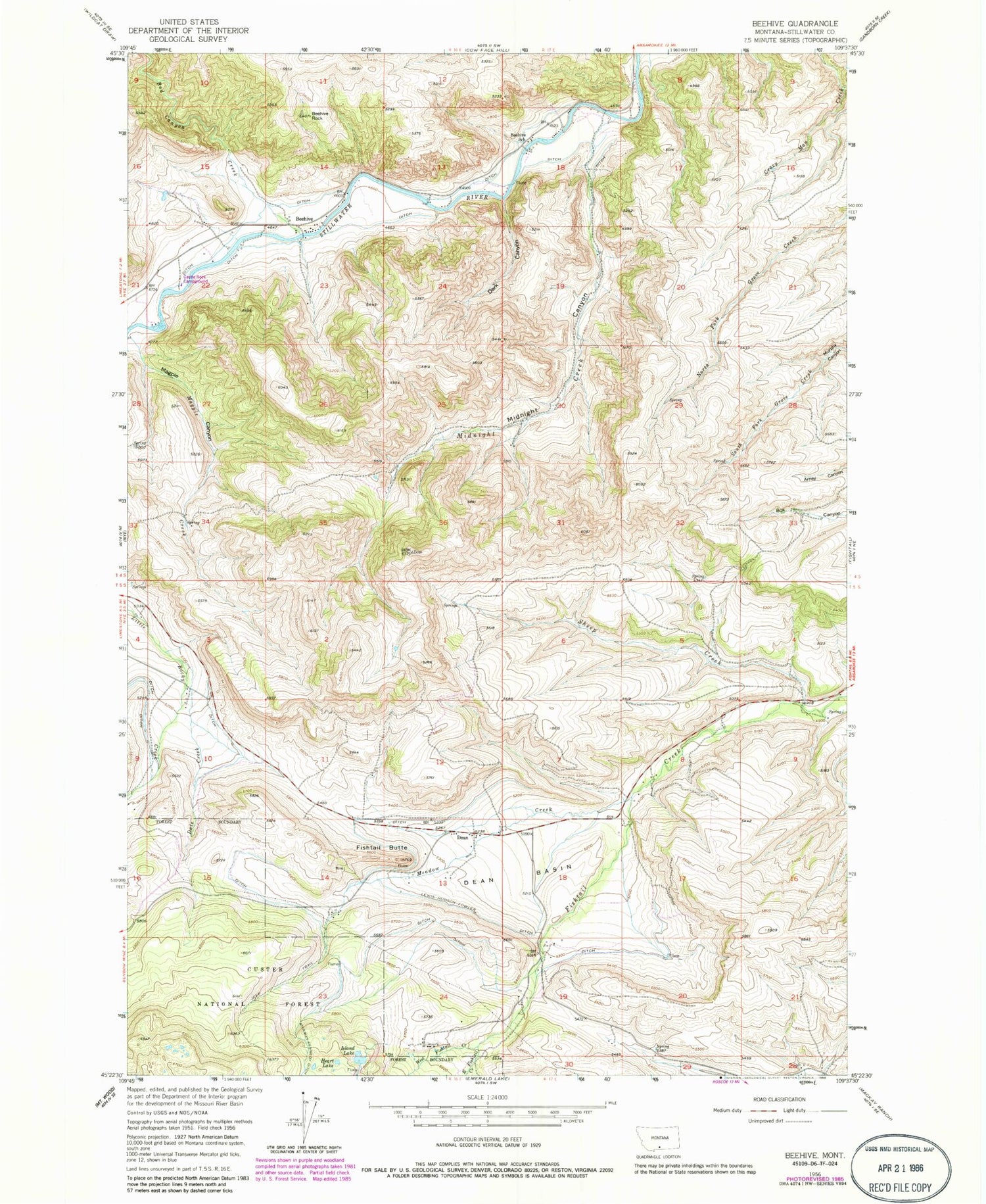 Classic USGS Beehive Montana 7.5'x7.5' Topo Map Image
