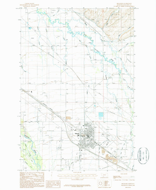 Classic USGS Belgrade Montana 7.5'x7.5' Topo Map Image