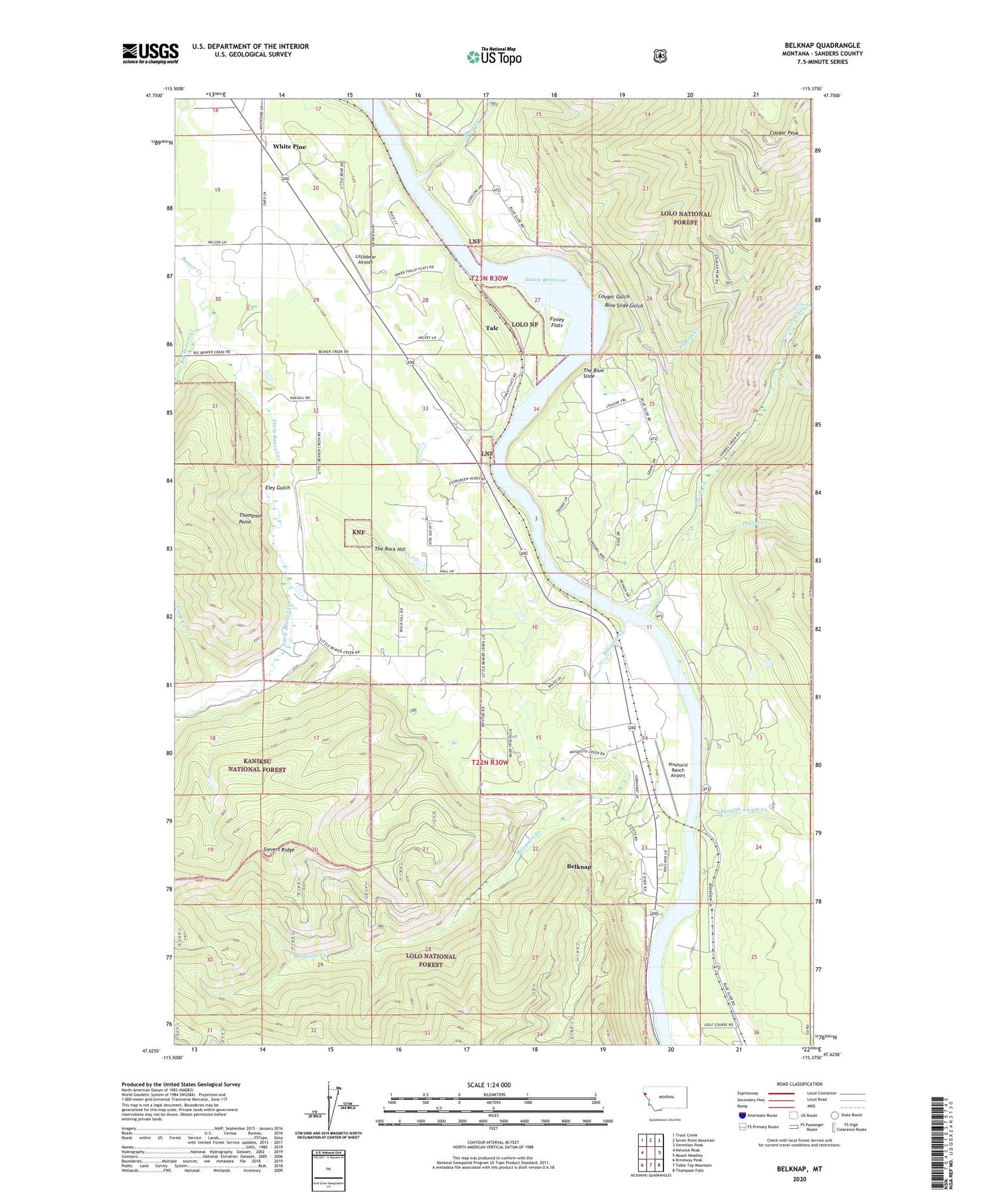 Belknap Montana US Topo Map Image