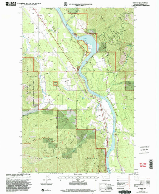 Classic USGS Belknap Montana 7.5'x7.5' Topo Map Image