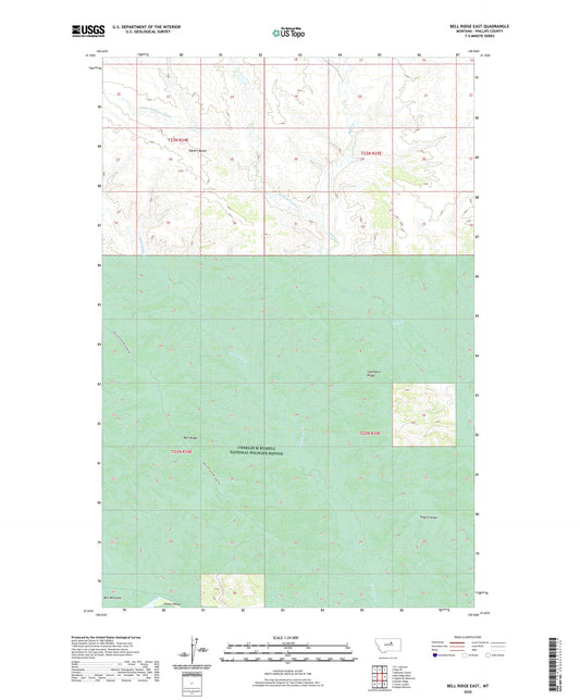 Bell Ridge East Montana US Topo Map Image