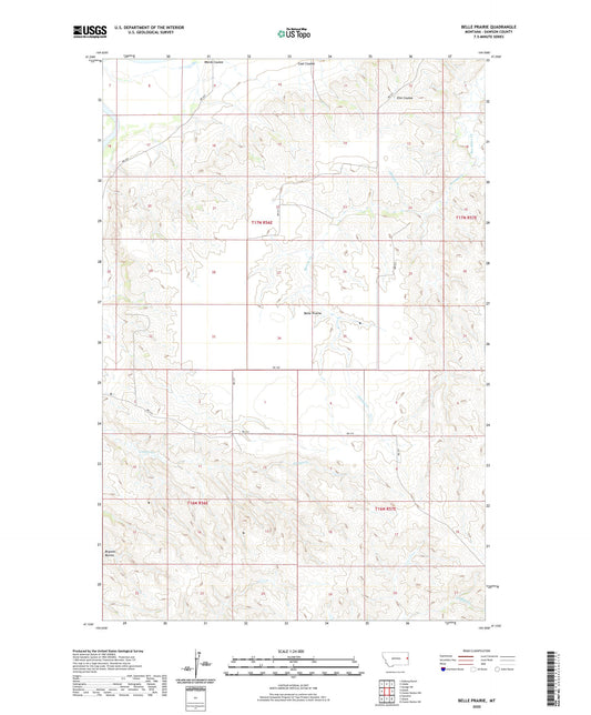Belle Prairie Montana US Topo Map Image