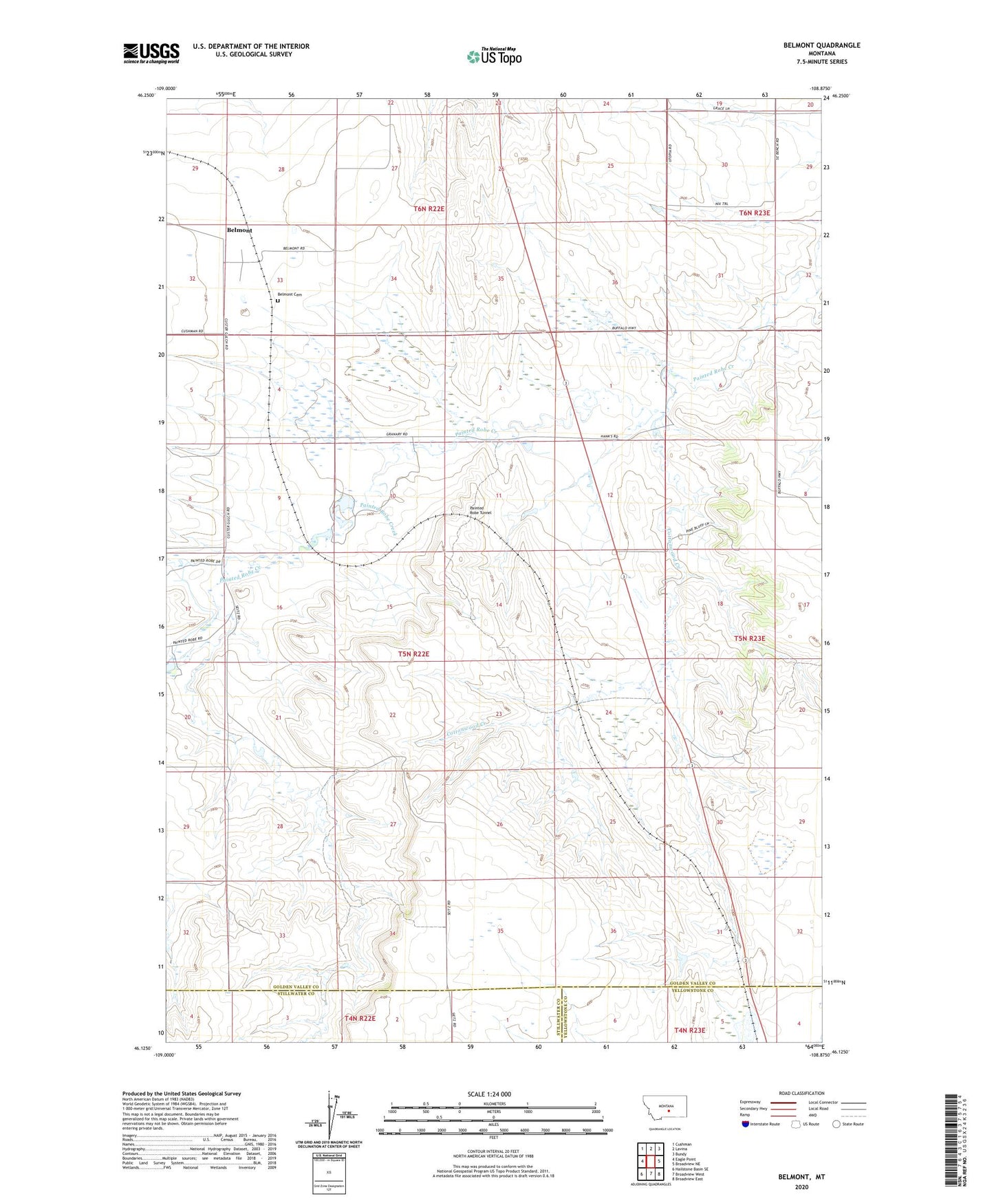 Belmont Montana US Topo Map Image