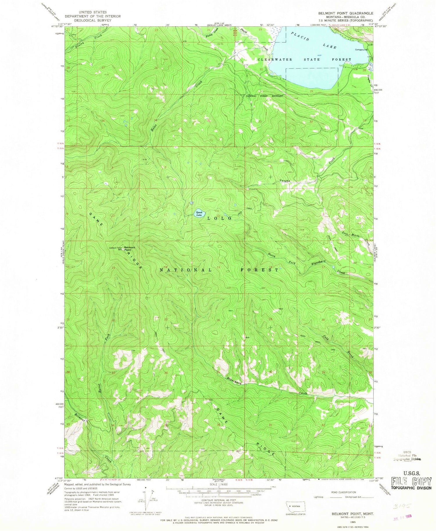 Classic USGS Belmont Point Montana 7.5'x7.5' Topo Map Image