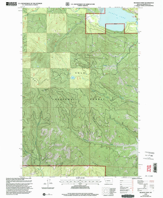 Classic USGS Belmont Point Montana 7.5'x7.5' Topo Map Image