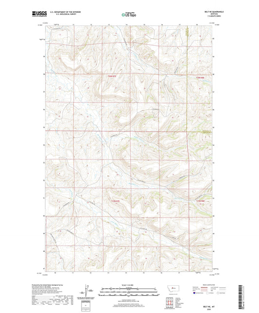 Belt NE Montana US Topo Map Image