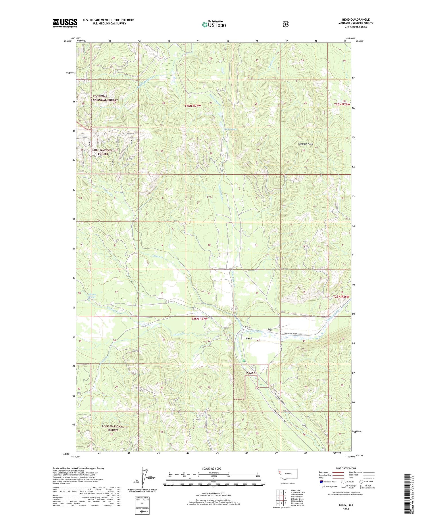 Bend Montana US Topo Map Image