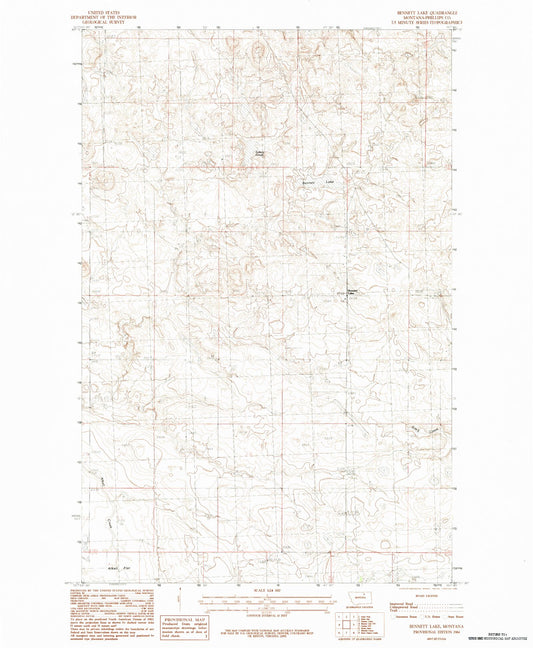 Classic USGS Bennett Lake Montana 7.5'x7.5' Topo Map Image