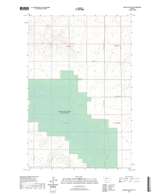 Benton Lake East Montana US Topo Map Image