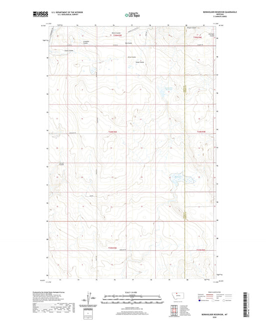 Berkholder Reservoir Montana US Topo Map Image