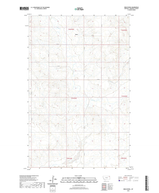 Biem School Montana US Topo Map Image