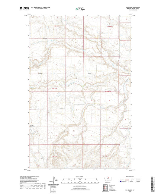 Big Coulee Montana US Topo Map Image