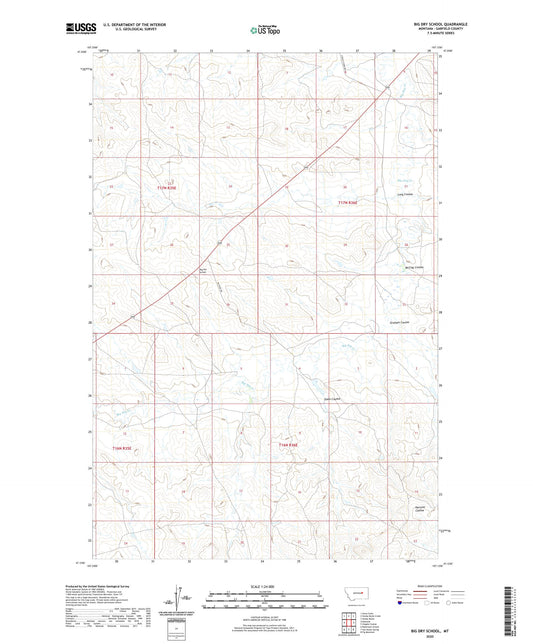 Big Dry School Montana US Topo Map Image