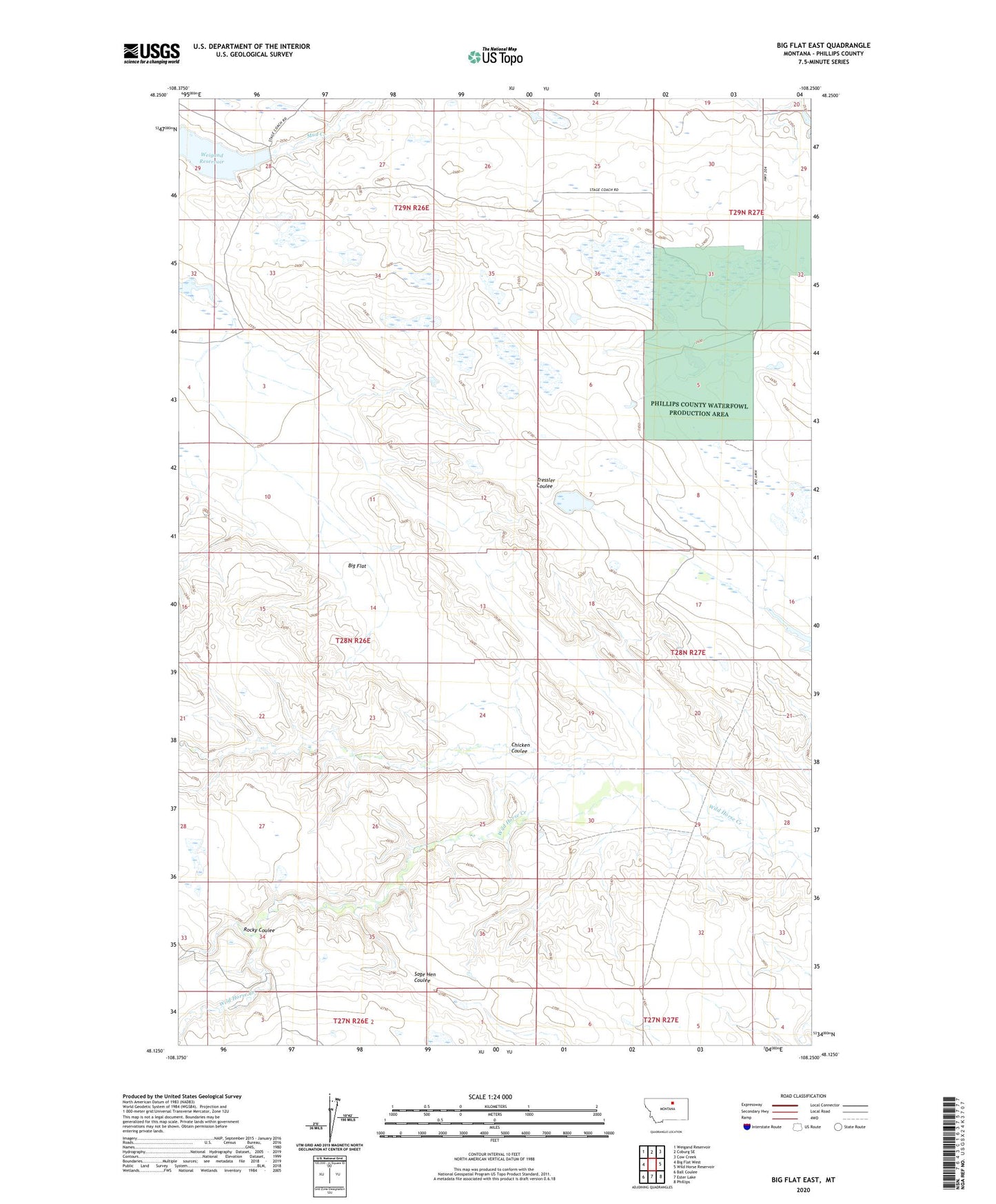 Big Flat East Montana US Topo Map Image