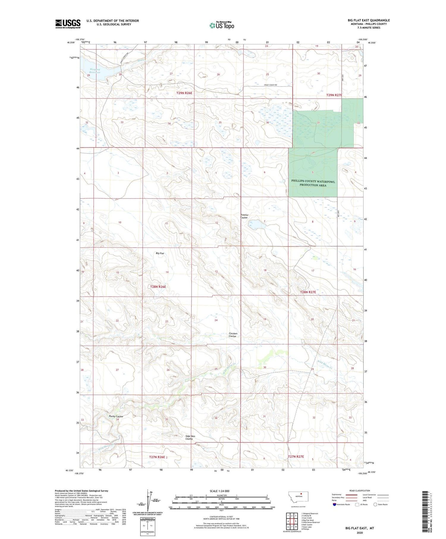 Big Flat East Montana US Topo Map Image
