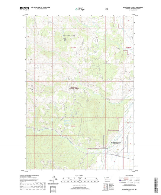 Big Hole Battlefield Montana US Topo Map Image