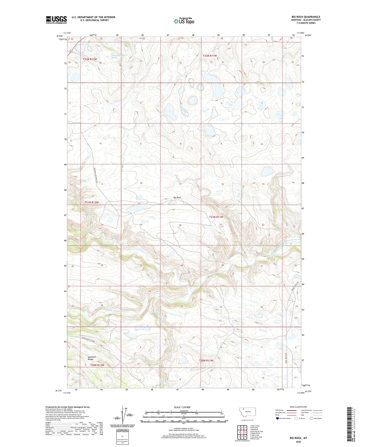Big Rock Montana US Topo Map Image