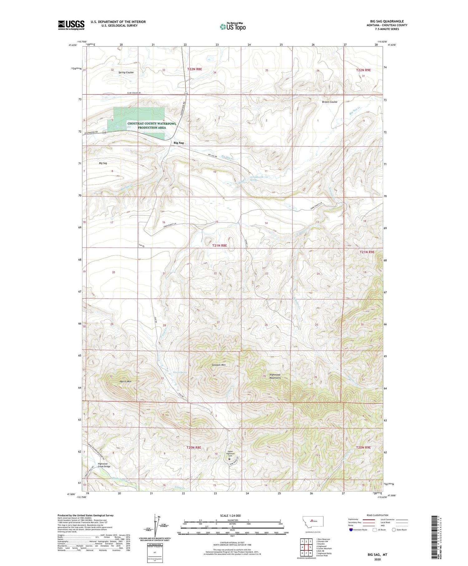 Big Sag Montana US Topo Map Image