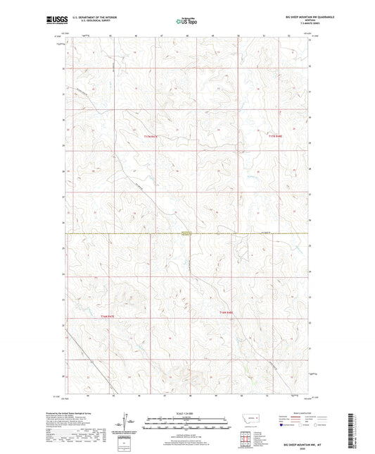 Big Sheep Mountain NW Montana US Topo Map Image